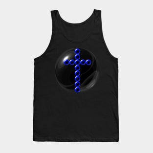 Blue Cross in Glass Ball Tank Top